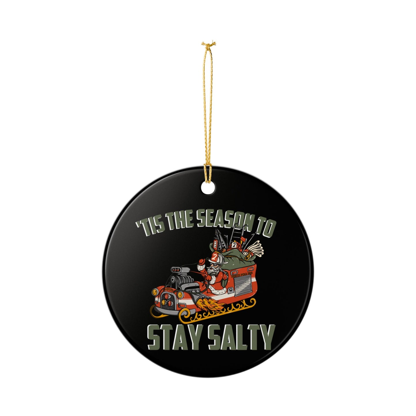 Salty Santa Ceramic Ornament