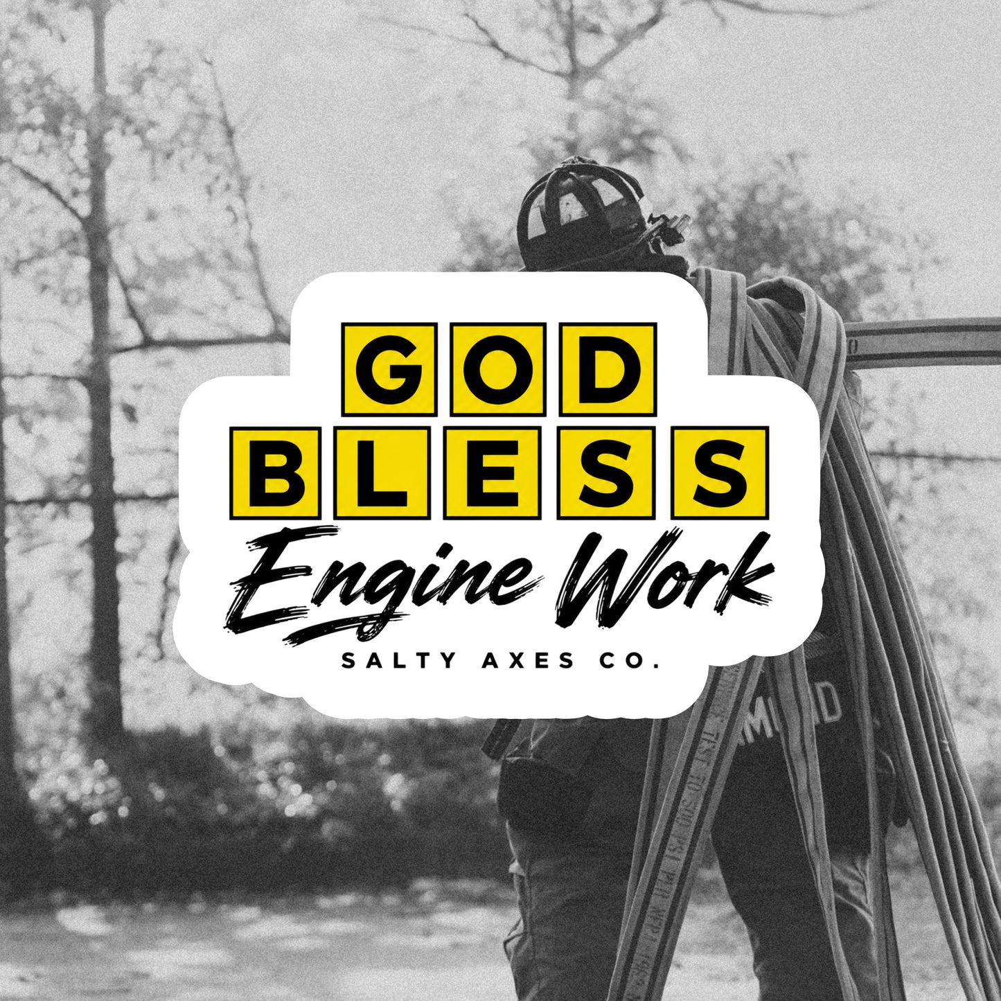 God Bless Engine Work Sticker