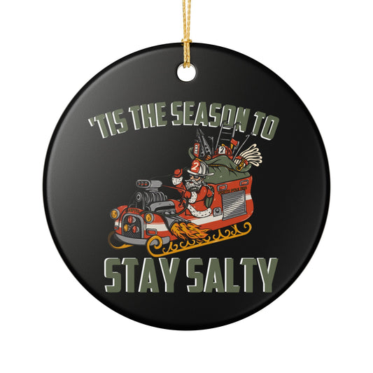 Salty Santa Ceramic Ornament